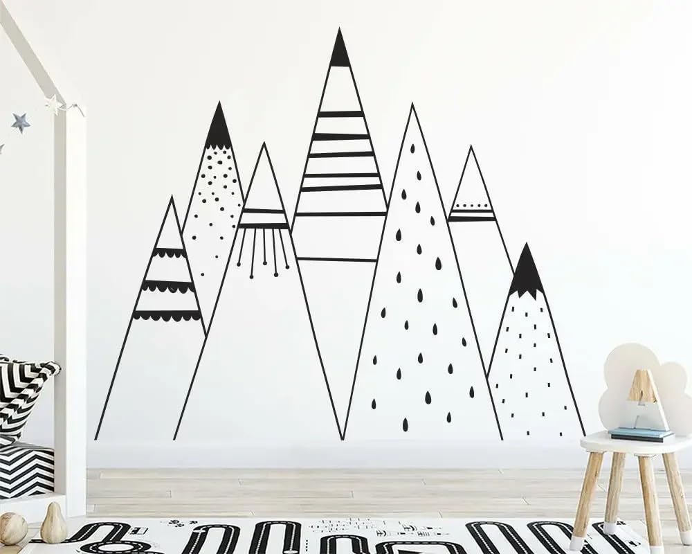 Vinyl Tribal Mountain Wall Stickers Decor for Kids Room Bedroom Decoration Removable Wall Decals Sticker Murals Wall M 30cm X 35cm