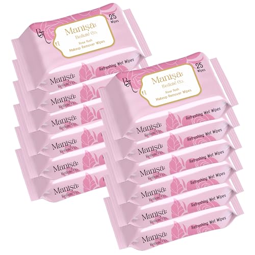 Image of Co. Rose Flush Makeup Remover Wipes | Alcohol-Free, Paraben-Free, Vegan & Cruelty-Free | Rose-Infused Makeup Removing Wipes | 300 Wipes (Pack of 12)