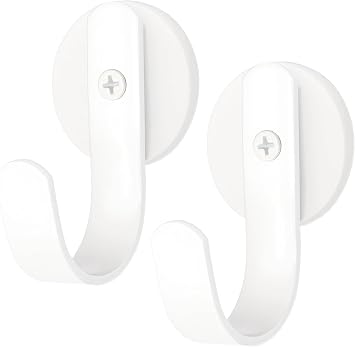 Magnetic Wreath Hanger,2 Pack Heavy Duty Magnets with Hook for Kitchen, Refrigerator, Christmas Decoration Magnetic Hooks for Metal Front Door White