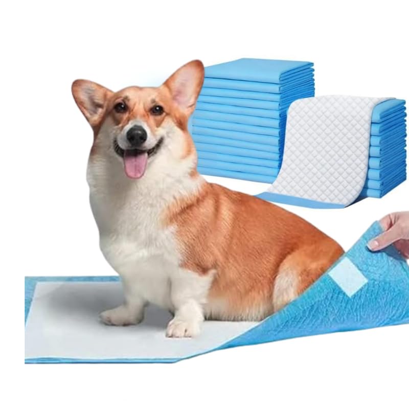 Pet Pads™ 30 Pcs Heavy Duty Pet Training Pee Pads 90x60 cm with Adhesive Tabs | Super Absorbent & Leak-Proof Disposable Puppy Potty Pads | Quick Dry Pet Pads for Small & Large Dogs |