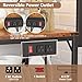 Furologee Kitchen Bakers Rack with Power Outlet, Microwave Oven Stand with Storage 4 Tiers, Coffee Bar Table with 6 S Hooks, Kitchen Storage Shelf Rack for Spices, Pots, Rustic Brown