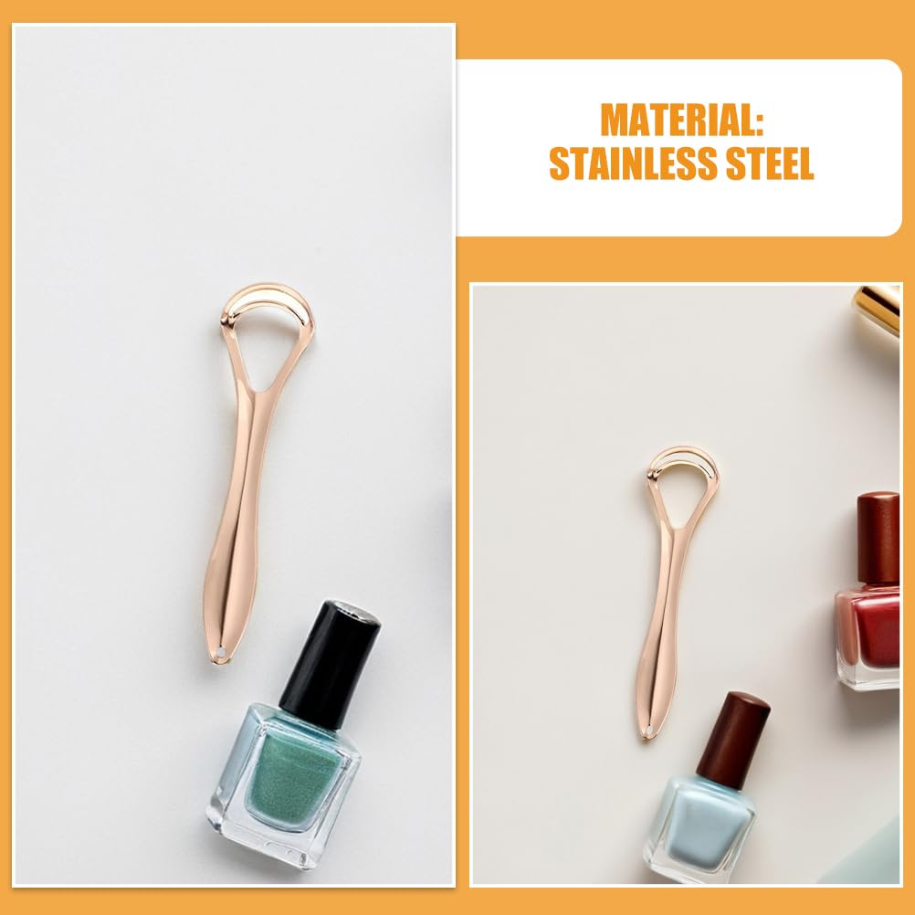 Didiseaon 4pcs Stainless Steel Tongue Scraper - Dual Layer Tongue Brush - Portable Oral Tool Metal Scrubber for Travel Home Outdoor