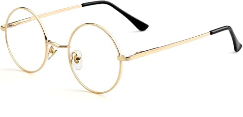 Miniatura 8 de Kursan Pequeñas gafas redondas claras del marco del metal del círculo de los vidrios de la lente del círculo Negro