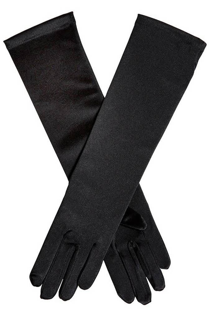 Dents Women's Black Melissa Long Below Elbow Satin Gloves