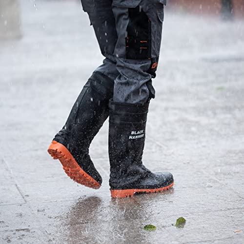 Black Hammer Mens Waterproof Steel Toe Cap Wellies with Steel Midsole Wellington Boots S5 SRC 99884