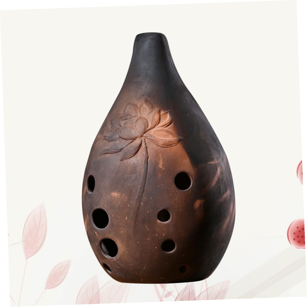Mikinona Xun Cinese a 10 Fori in Ceramica Ocarina Strumento Musicale Antico in Tonalità F per Principianti e Artisti Esecutori, Intonazione Precisa e Suono Profondo per Stili multipli