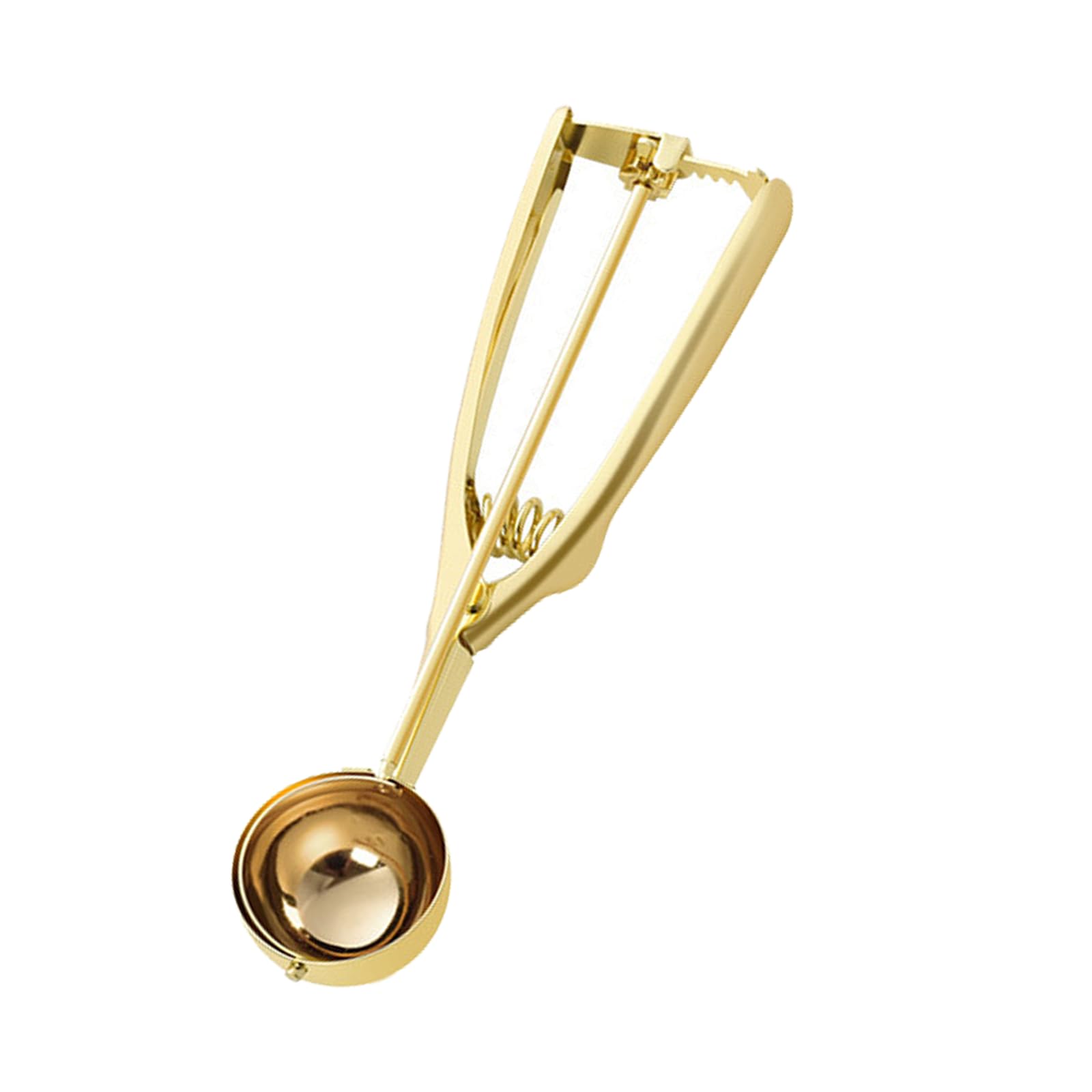 ZYHUI Ice Cream Scoop 304 Stainless Steel Cookie Scoops for Baking Melon Baller with Easy Trigger 3 Sizes (Gold, M)