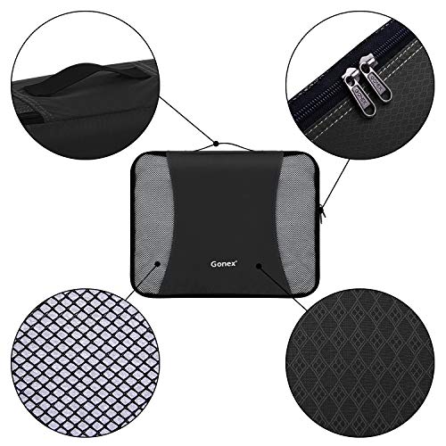 Gonex Packing Cubes 9 Set Travel Luggage Organizer with Laundry bag Black
