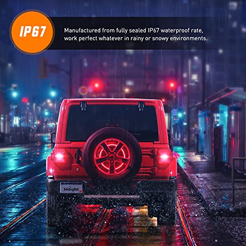 Image of Nilight Spare Tire Brake Light Wheel Light 3rd Third Brake Light for 2018 2019 2020 2021 2022 2023 2024 2025 Jeep Wrangler JK JKU JL JLU