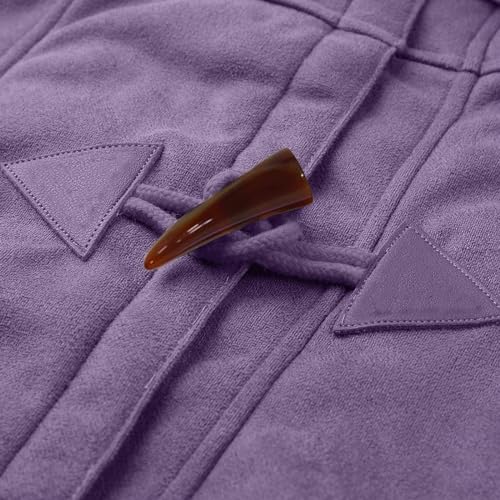 Winter Coats for Women Fleece Lined Coat Warm Sherpa Jackets Hooded Parka Coat Plus Size Horn Button Fleece Coat4