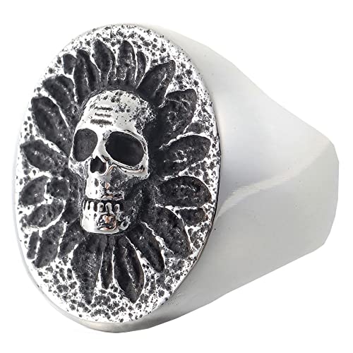 Image of 2023 Skull Ring Cool Evil Death Punk Rock Stainless Steel Rings Aly Style Jewelry