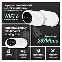 ZTE MF920U, CAT4/4G LTE Mobiles WLAN, entsperrt, tragbarer Hotspot, verbindet bis zu 10 Geräte, 2000 mAh Akku, inkl. kostenloser Smarty SIM-Karte, Weiß – Ansicht 3