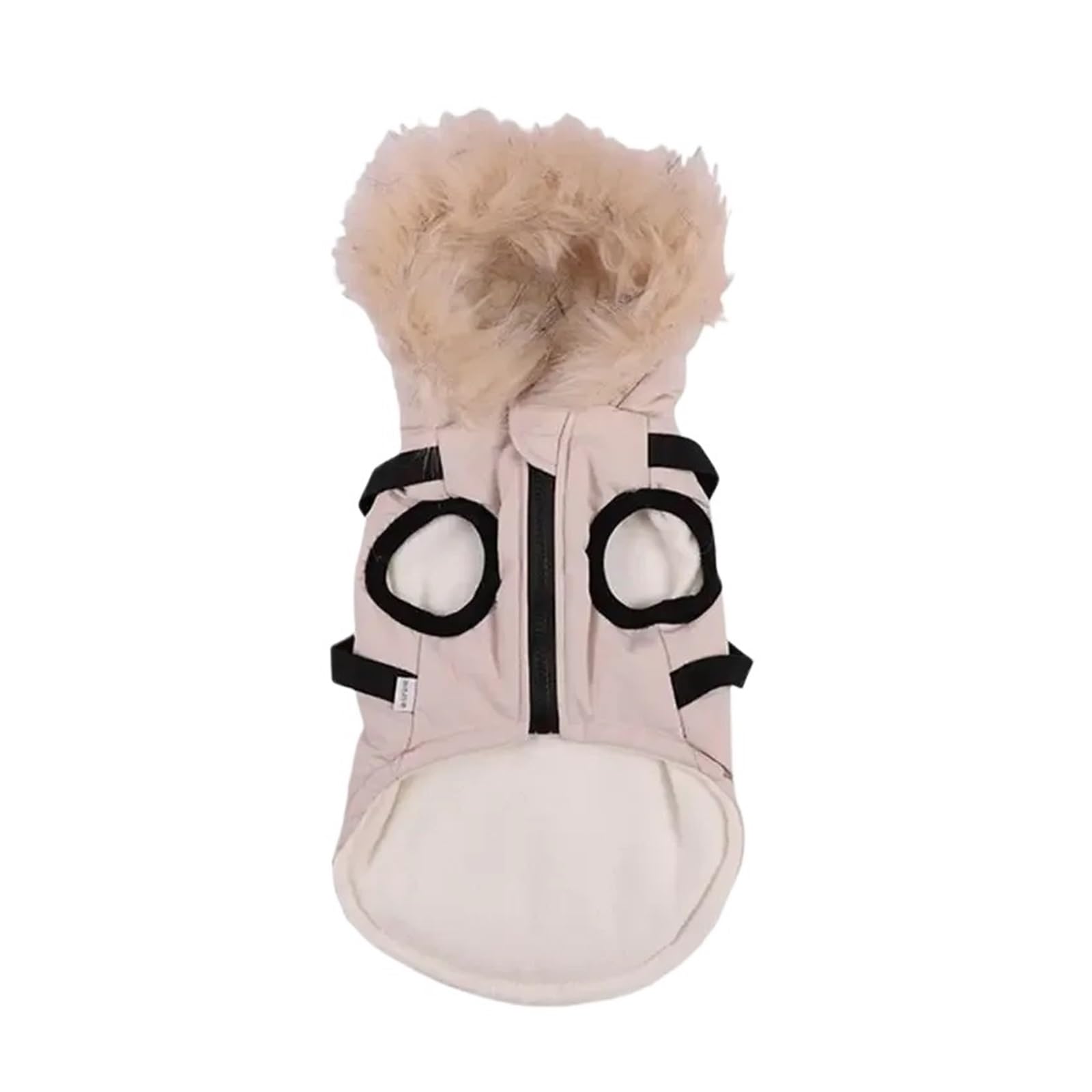 Winter Pet Dog Jacket With Harness Warm Clothes Waterproof Hooded Coat For Small Medium Dogs Chihuahua French Bulldog Outfit(White,M)