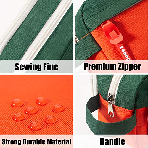 Image of Sooez High Capacity Pencil Case, Big Pencil Bag Pouch Box Organizer Pen Case, Portable Journaling Supplies with Easy Grip Handle & Loop, Aesthetic Supply for Girls Adults, Orange