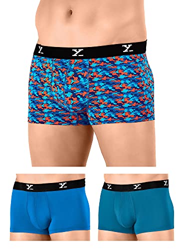 Image of XYXX Men's Ace & Shuffle Micromodal Regular Fit Solid Antimicrobial Trunks with No Marks Waistband (Pack of 3)