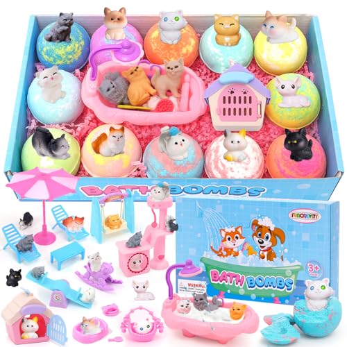 Bath Bombs for Kids with Surprise Inside Kids Bath Bombs with Toys for Boys Girls Handmade Fizzy Balls Bubble Bath Bomb Gift Set for Christmas New Year