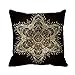 Taie Coussin Mandala Rond Motif Géométrie Sacrée Métatron Cube Symbole Puissant Housse De Coussin Rétro Taie d'oreiller Souple Taie D Oreiller pour Canapé, Chaise, Hôtel, 45X45Cm