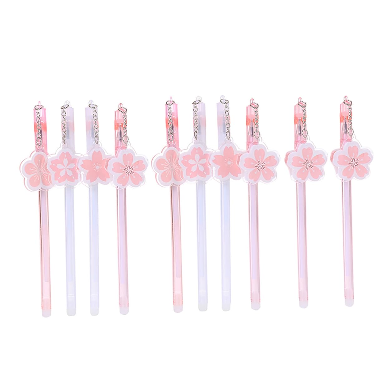 10pcs Cherry Blossom Pendant Pen Gel Ink Marker Roller for Anime Drawing Fancy Japanese Stationery Office School Supplies for Students Adults Random Style