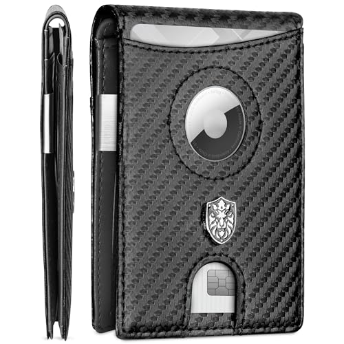 Image of ALPHA PAIR Smart Wallet with Air Tag Holder & Clip - Minimalist Bifold RFID Blocking Wallet - Airtag Wallet Men with Money Clip - Wallet with Airtag Holder - Men Wallet with Airtag