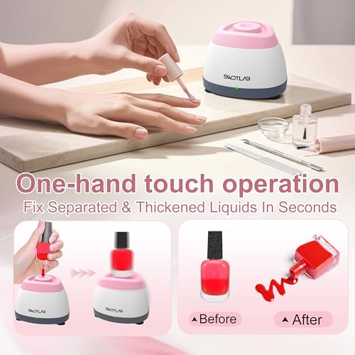 Image of Mini Vortex Mixer with Touch Function for Lab Nail Polish (Pink) | 3s Fast Mix DC Brushless Motor, Touch Auto-Stop, Anti-Slip Quiet, Compact Portable, for Nail Lash Glue Lab Paint Tattoo Ink