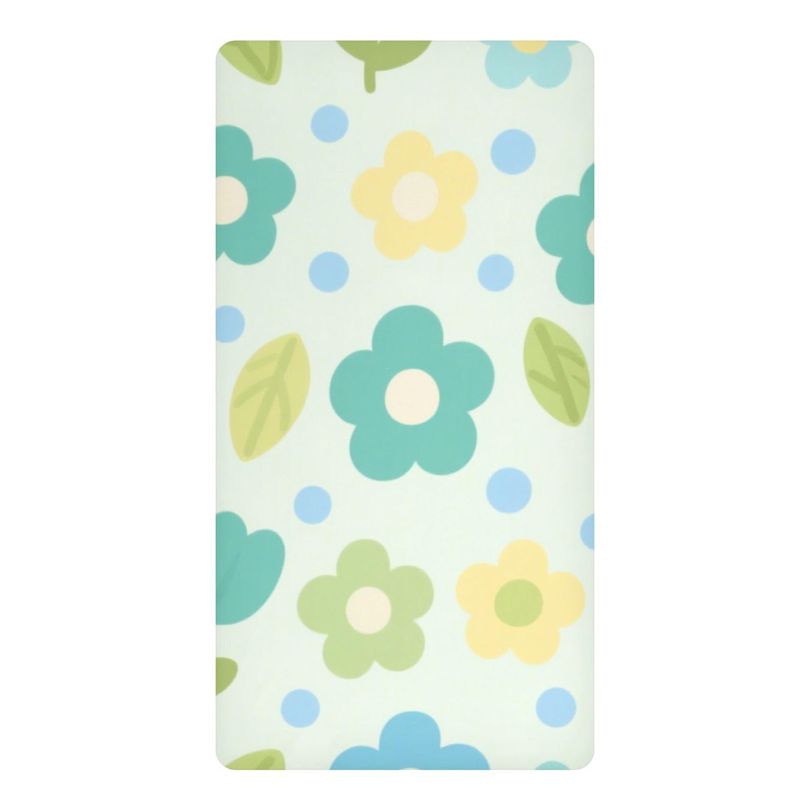 Drap housse imperméable bébé fleurs vertes pour des siestes sereines en lit de 132 x 71 cm