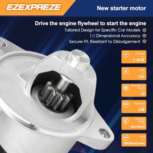 Image of Ezexpreze 3268 Starter (Automatic Transmission) for Ford E150 E250 E350 Econoline F150 F250 F350 1992-1996 4.9L 5L 5.8L, 94-04 for Mustang 3.8, 90 91 92 for Lincoln Mark VII 5, 89-97 for Cougar 3.8L