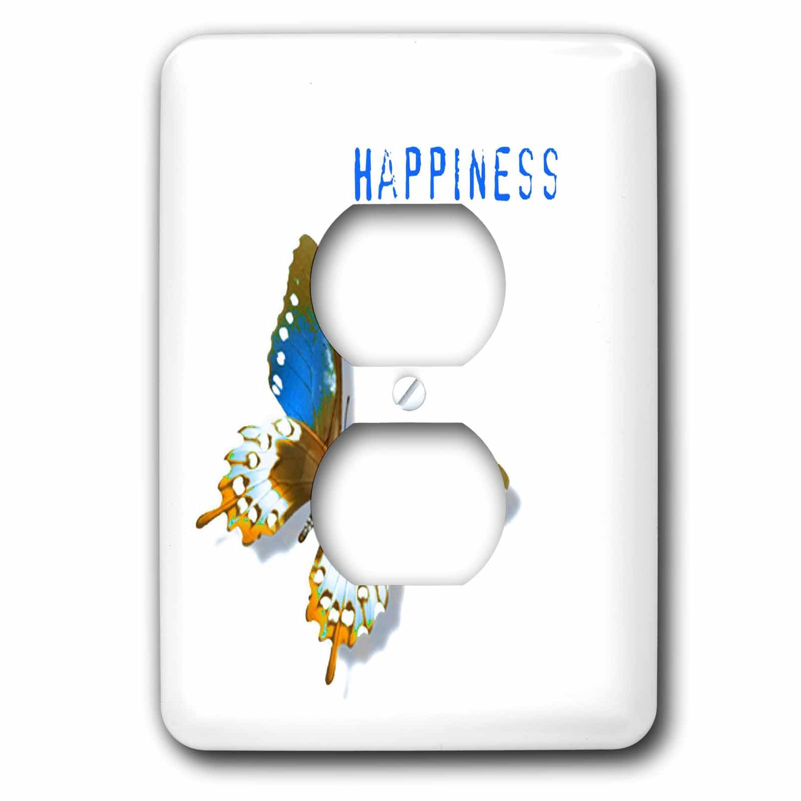 2 prises de prise murales cache décoratif Happiness Is A Choice 3dRose