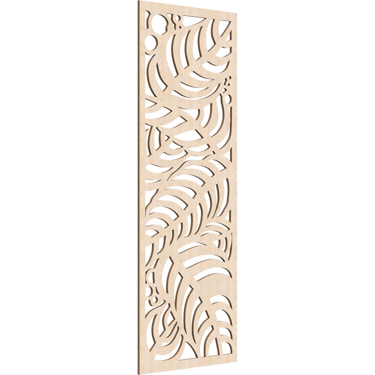 27 3/8"W x 69 3/8"H x 3/8"T Mills Decorative Fretwork Wood Wall Panels, Red Oak