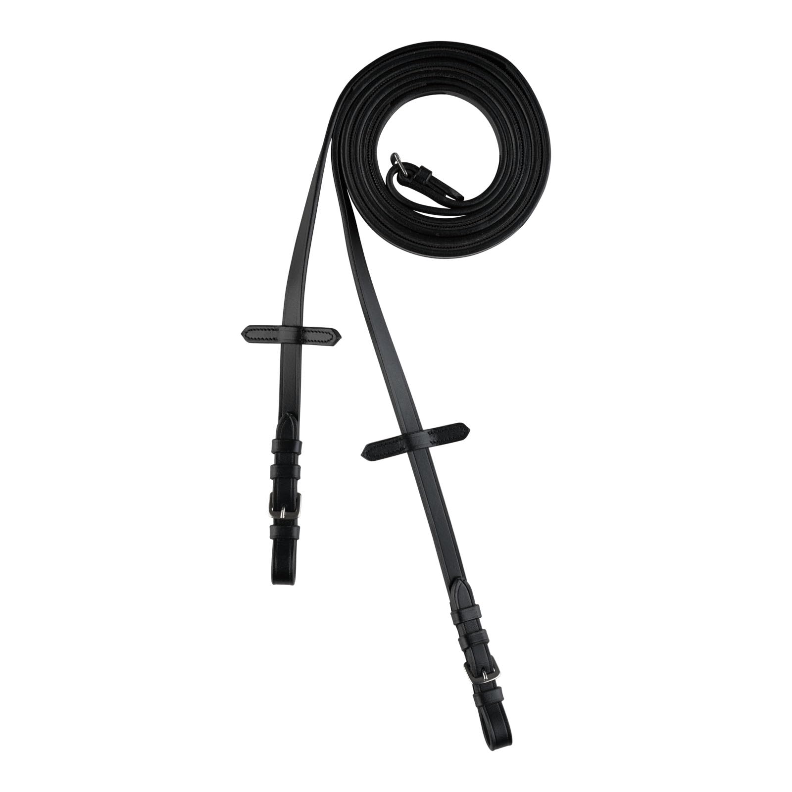 Rênes fines avec caoutchouc intérieur Horze équipement filet cheval noir taille F
