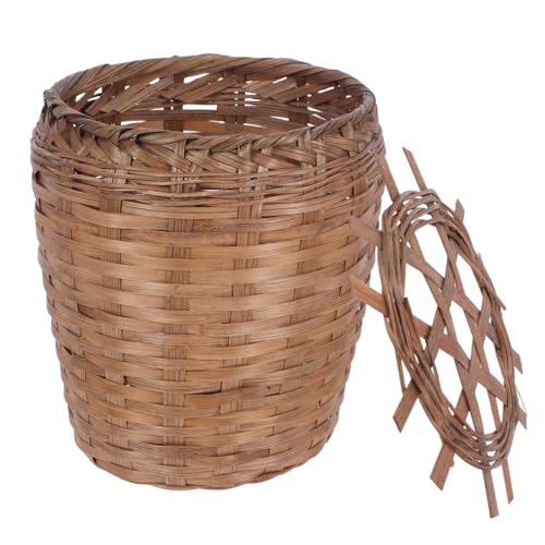 BUGUUYO Cestino in Vimini Piccolo Cestino Per Raccolta Differenziata Mano Per Ufficio Bagno o Camera Da Letto Materiale Sostenibile e Design Elegante