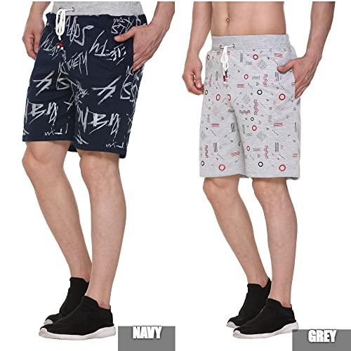 Image of Men's Cotton Sports Shorts with Zipper Pocket (Pack of 2)