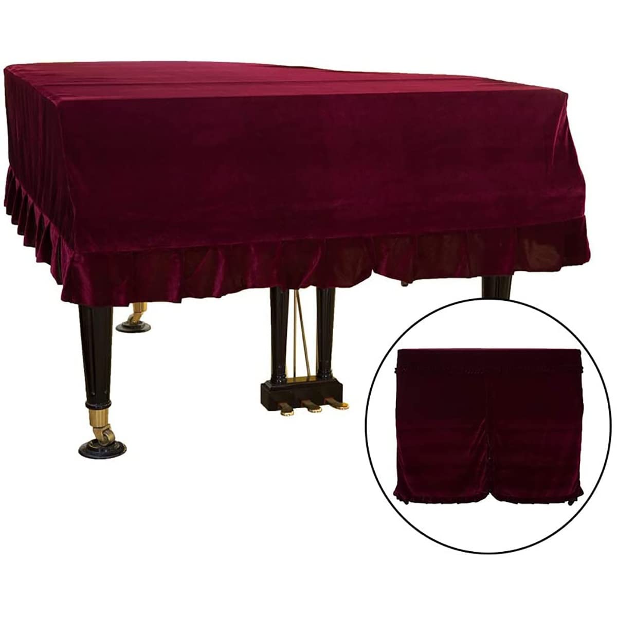 Flügelabdeckung, Klavierabdeckung Waschbar, Weiche Kanten, Staubschutztuch, Dekorativer Schutz, Klavierabdeckung/Blue/200 cm (L)