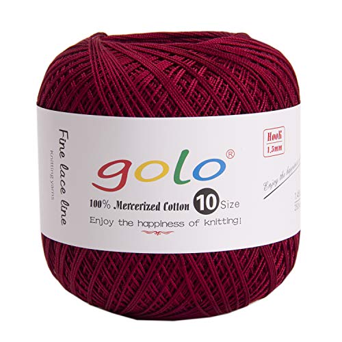 Image of golo Crochet Thread Size 10 Yarn for Crocheting Wine Yarn 194