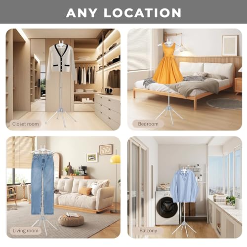 Image of PANCA Handheld Garment Steamer Rack - Adjustable Clothes Iron Stand Hanger for Steam Ironing | Ironing Machine Bracket for Coats, Shirts, Dresses & More | Durable & Space-Saving Design (White)