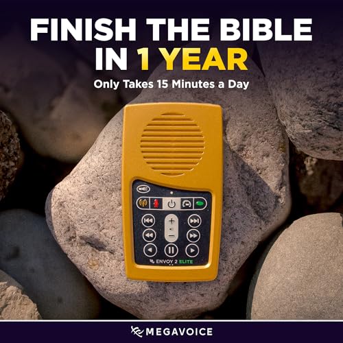 Image of New International Version (NIV) Anglicized by Biblica Narrated by David Suchet MegaVoice Gold Edition Handheld Solar Powered Audio Bible Player with Commentary, Hymns, and FM Radio