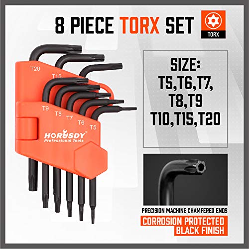 image for SEDY 8-Piece Mini Torx L Key Set, Tamperproof Torx Star Allen Wrench, 