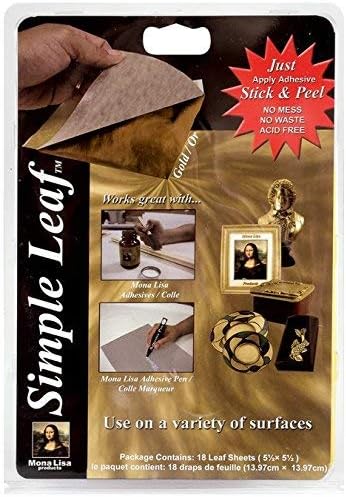 Speedball 10030 Mona Lisa Gold Simple Leaf for Metal Leafing Projects, 5-1/2 x 5-1/2 Inches - 18 Pack