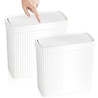 Vista 8 de UUJOLY Cubo de basura pequeño para baño con tapa, papelera delgada, bote de basura, contenedor de plástico, cesta de basura para cocina, cuarto