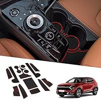 Coleya Tapis Anti-dérapants Compatible Avec Kia Sportage NQ5 2022-2025 (at), Tapis En Caoutchouc Pour Console Centrale, Porte-Gobelet, Rainure De Porte, Sportage NQ5 Tapis De Voiture (Blanc