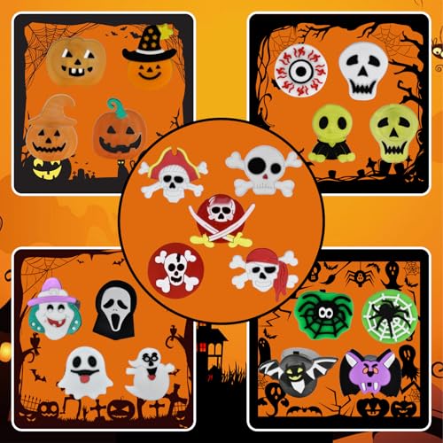Qvatoxis Halloween Party Favors Light Up Rings 50PCS LED Rings Glowing Finger Rings Fun Toys for Kids Adults - image 7