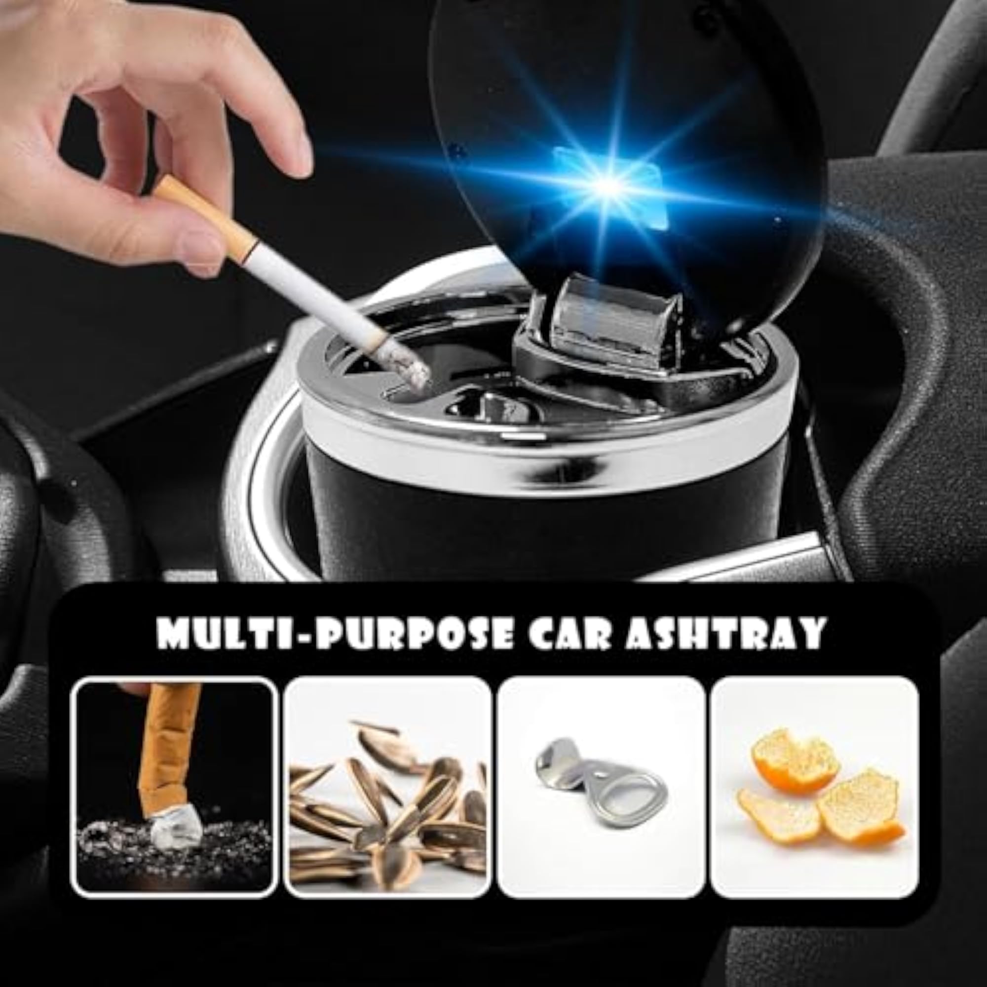 Grivaihi Car Ashtray with Lid, Portable Smell Proof Design