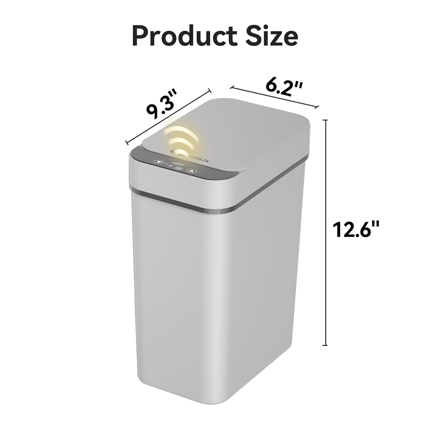 3 pack bathroom trash can 2.6 gallon small touchless automatic motion sensor trash cans slim waterproof garbage bin with lid for kitchen, office, bedroom black white grey black & white & gray 3 pack
