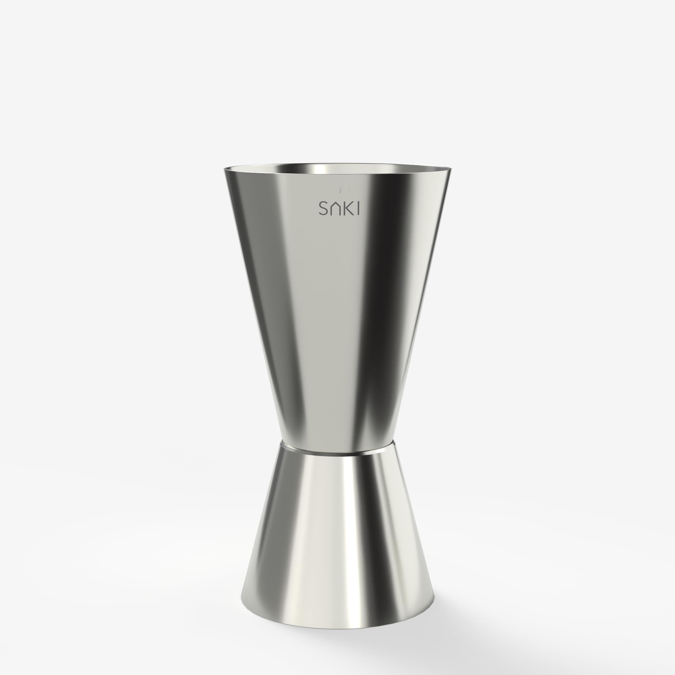 SAKI Peg Measurer Jigger 30 & 60 ml | Cocktail Shot Glass, Drink Measuring Bar Tool Double Side Jigger (Silver)