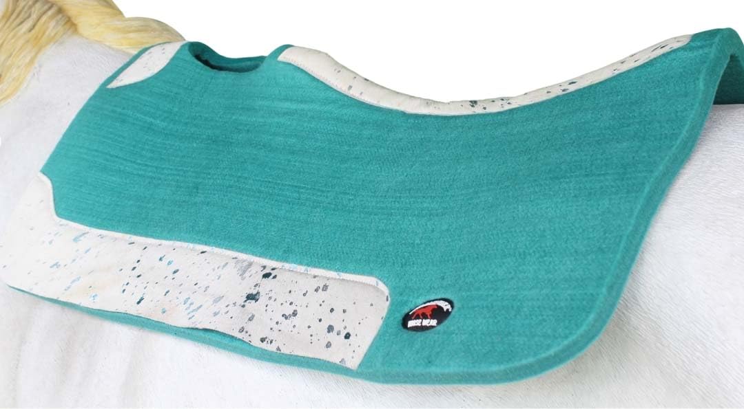CHALLENGER Horse 39232TL - Sottosella terapeutica in feltro di lana, 81 x 76 cm, colore: foglia di tè