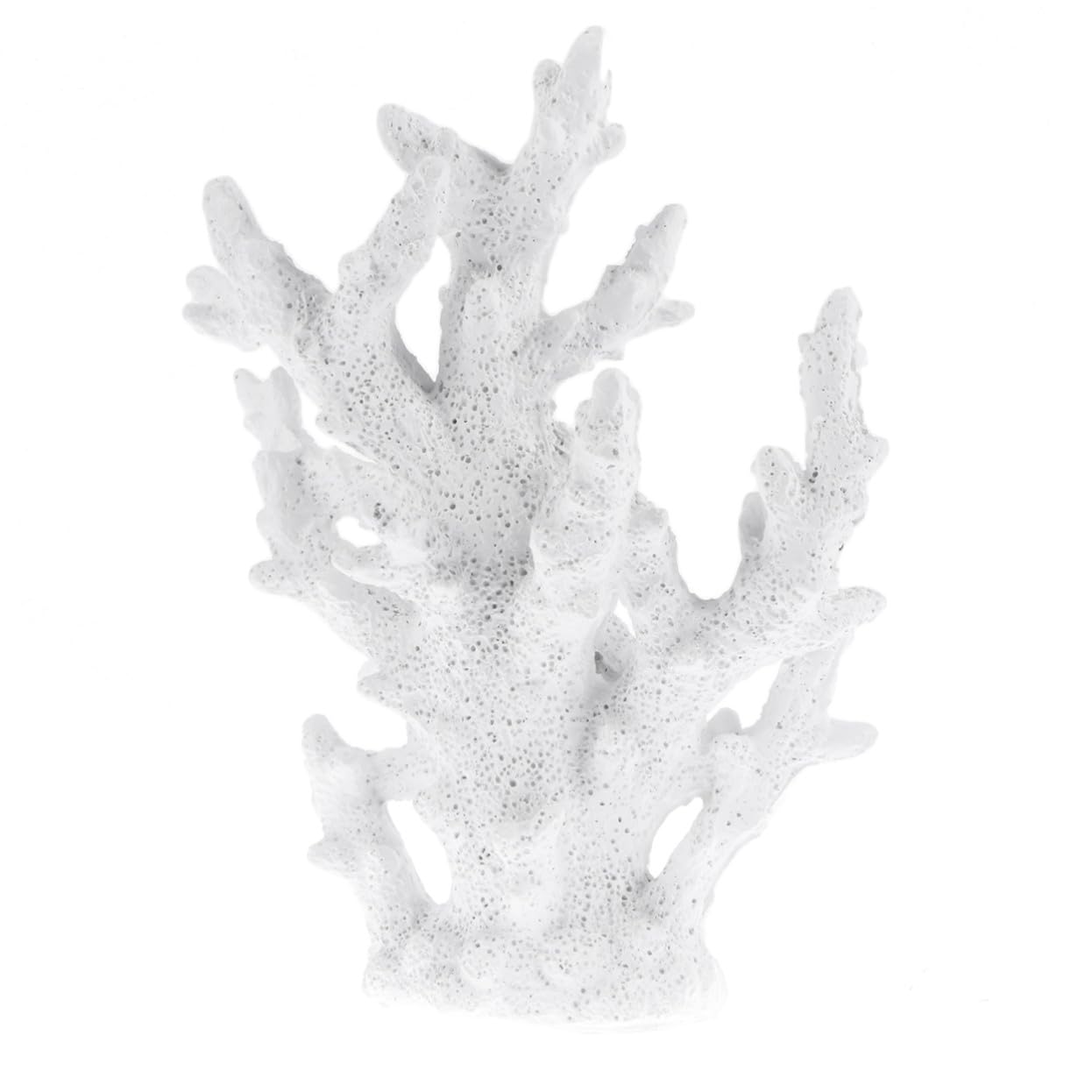 HEMOTON Décoration D'aquarium en Résine Blanc Corail Artificiel Réaliste, Sûr pour Eau Douce et Salée, Ornement Créatif pour Aquarium et Poisson