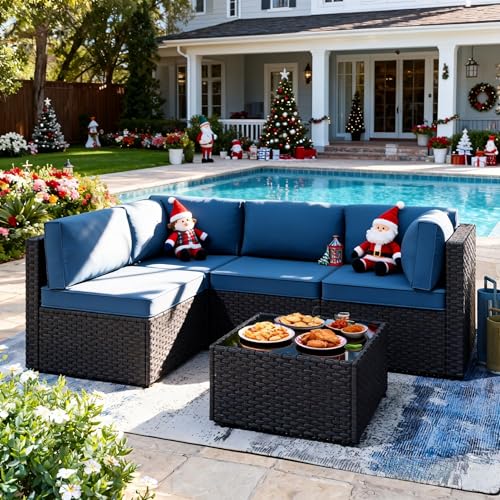 5 Piece Patio Furniture Sets, Low Back All-Weather...