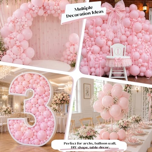 Image of Togvu Patel Pink Balloons, 50Pack 5 Inch Small Mini Baby Pink Latex Party Balloons for Birthday Bridal Baby Shower Gender Reveal Easter Party Decorations Supplies