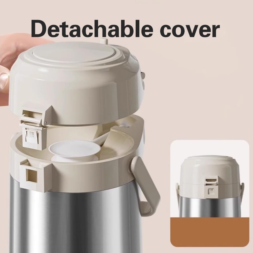 Termo de acero inoxidable aislado al vacío para bebidas calientes y dispensador de agua, ideal para té y café, capacidad de 3 litros