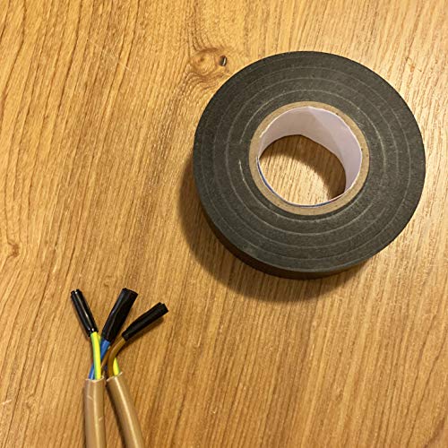 Keephot – 15 mm x 20 m, stark klebendes Elektro-Isolierband aus PVC-Gaffer-Tape – wasserdicht, feuchtigkeitsbeständig, nicht leitend, UV-beständig (Schwarz, 1)