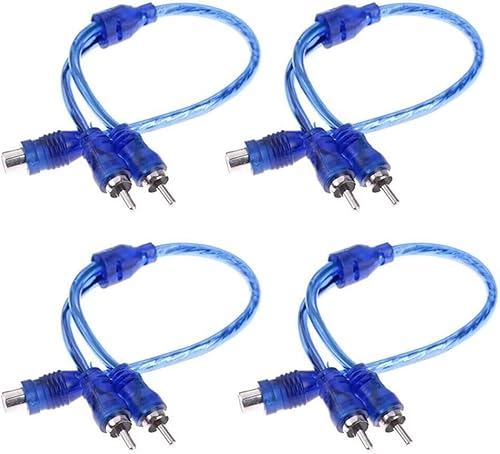 Juego de 4 adaptadores de cable de audio divisor RCA Y 1 hembra a 2 conectores macho